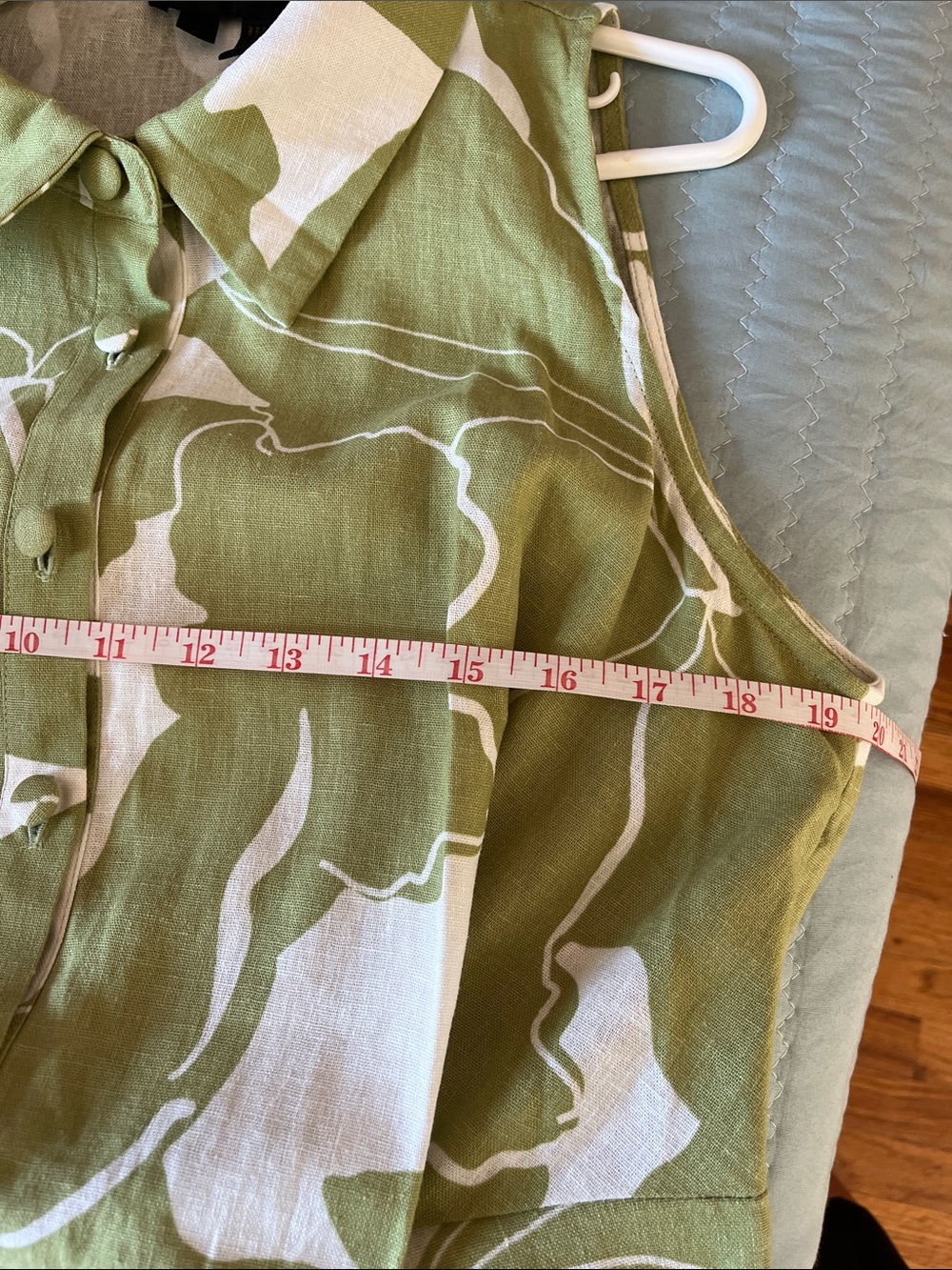 Donna Karan Olive Green and White Sleeveless Maxi Dress - Picture 5 of 8